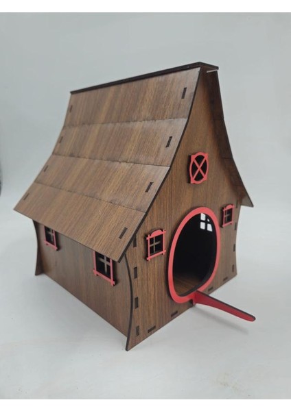 Ahşap Kuş Evi Ceviz Desenli Mdf 19 cm x 19 cm x 24 cm fırsatları