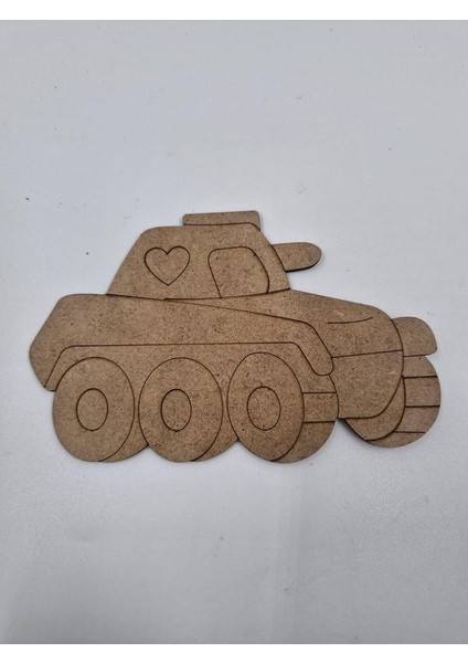 5 Adet Sevimli Zırhlı Araba Ahşap Boyama Okul Diy Etkinlik Aktivite Sanat 15 cm x 10 cm