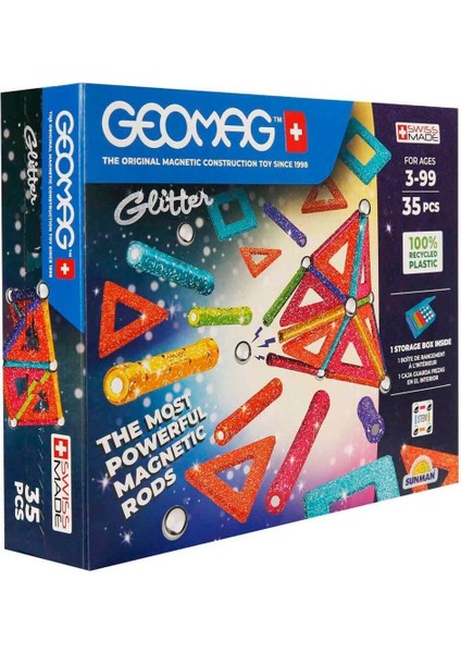 0535 Geomag Glitter Manyetik Zeka Oyunu 35 Parça