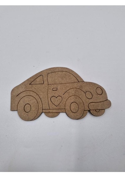 1 Adet Sevimli Araba Ahşap Boyama Okul Diy Etkinlik Aktivite Sanat 15 cm x 8 cm