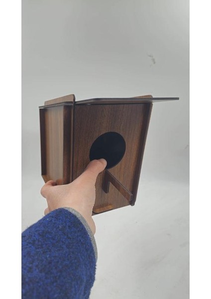Ahşap Kuş Yuvası Evi Ceviz 16 cm x 16 cm x 20 cm fiyatları