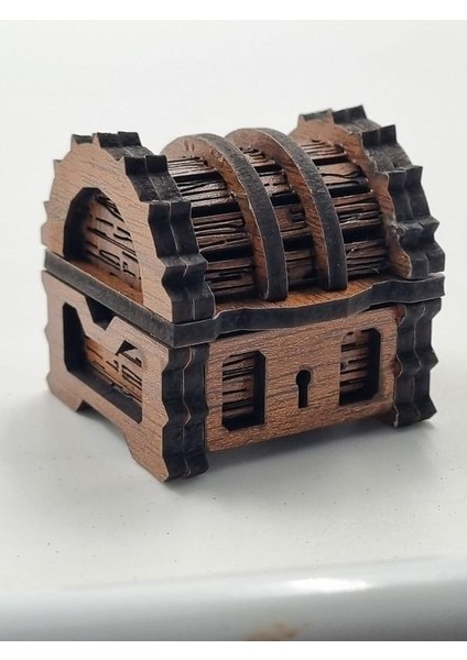 Ahşap Dekoratif Mini Sandık Kutu Ceviz Desenli fiyatları