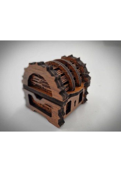 Ahşap Dekoratif Mini Sandık Kutu Ceviz Desenli indirimleri