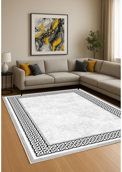 Gri Dijital Baskı Salon Halısı Kaymaz Tabanlı Yıkanabilir Halı Yolluk fiyatları