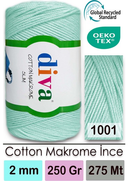 Diva Cotton Makrome Ince 1001 Soft Mint