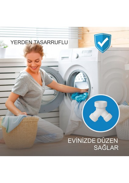 Plastik Y Çatal Bağlantı Aparatı + Conta | Çamaşır Makinesi Musluğu Için 3/4 Inç Su Dağıtıcı fiyatları