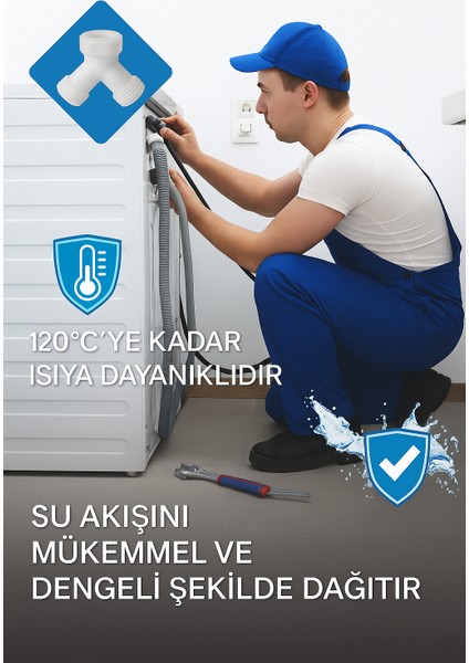 Plastik Y Çatal Bağlantı Aparatı + Conta | Çamaşır Makinesi Musluğu Için 3/4 Inç Su Dağıtıcı fırsatları