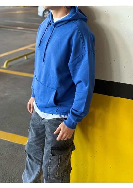 Unisex Oversize Kapüşonlu Kanguru Cepli Kordonlu Sweatshirt fiyatları