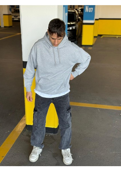 Unisex Oversize Kapüşonlu Kanguru Cepli Kordonlu Sweatshirt modelleri