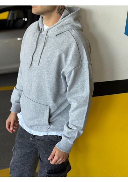 Unisex Oversize Kapüşonlu Kanguru Cepli Kordonlu Sweatshirt fırsatları
