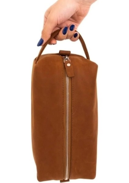 Hakiki Deri Taba Seyahat Makyaj Organizeri modelleri