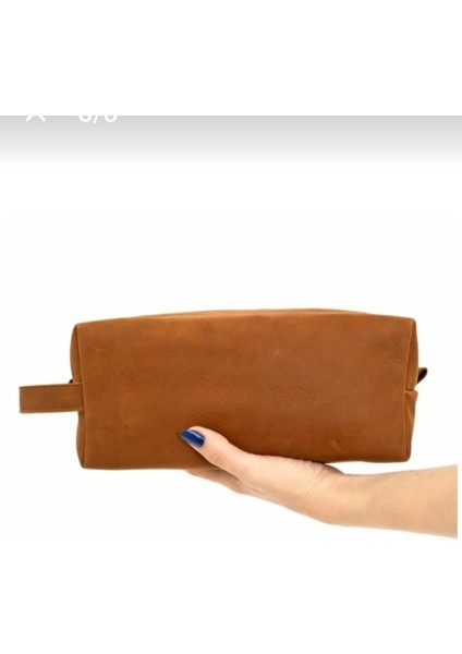 Hakiki Deri Taba Seyahat Makyaj Organizeri