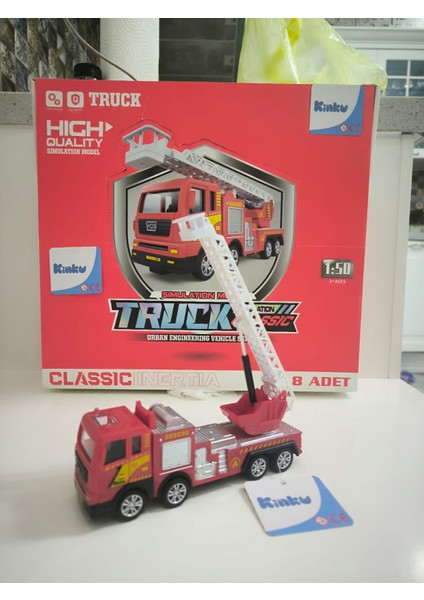 Oyuncak Itfaiye Arabası Vinç Hareketli Oyuncak Sürtmeli Itfaiye