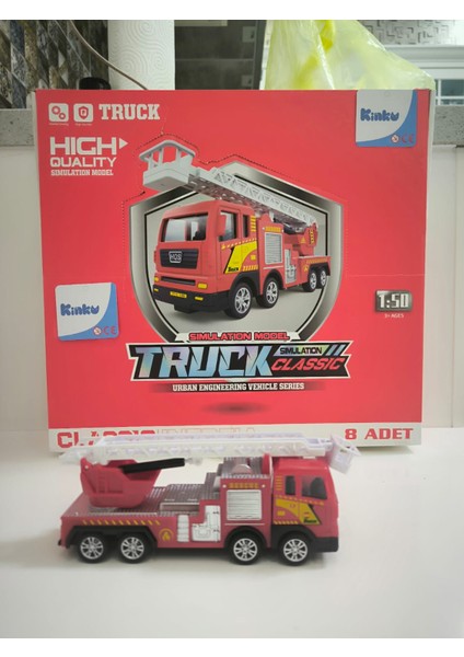 Oyuncak Itfaiye Arabası Vinç Hareketli Oyuncak Sürtmeli Itfaiye