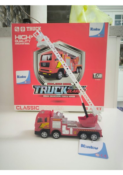 Oyuncak Itfaiye Arabası Vinç Hareketli Oyuncak Sürtmeli Itfaiye