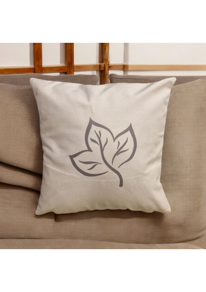 Çift Tarafı Premium Dizayn Çınar Yaprağı Desenli Kadife Pamuk Kırlent Kılıfı fiyatları