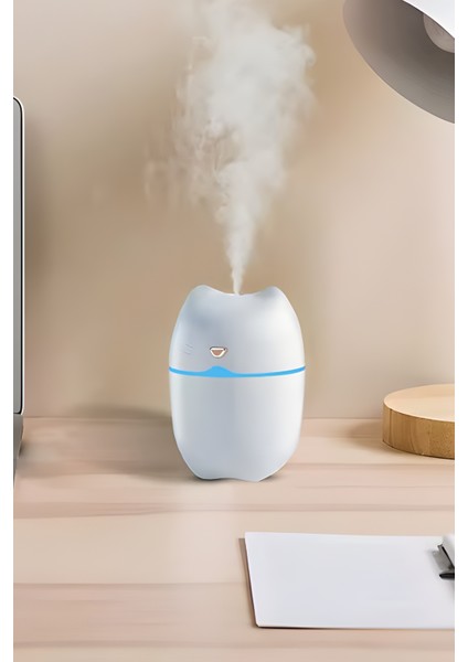 Kedi Tasarımlı LED Hava - Oda- Araç Nemlendirici Buhar Makinesi Sessiz Aroma Difüzör Çok Fonksiyonlu fiyatları