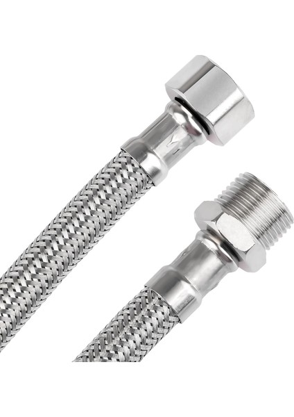 1/2 Nipelli 3/8 Paslanmaz Çelik Örgü Flex Hortum 70 cm – Dayanıklı ve Sızdırmaz