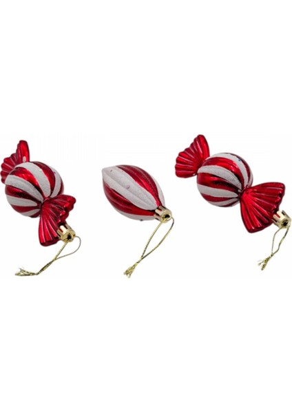 Yılbaşı Süsü 3' Lü 12 cm Şeker Görünümlü Set fiyatları