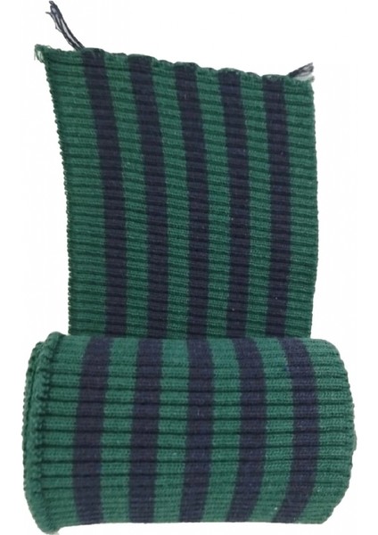Ribana Manşet Fitilli Kol Etek Bandı Çok Amaçlı Triko Bant Yeşil Lacivert Çizgili En 90 cm Boy 8 cm 1 Adet T547