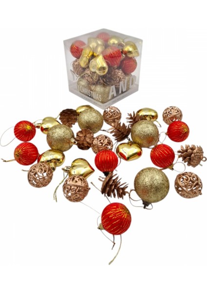 Yılbaşı Süsü 28' Li Karışık Süsler 28 Adet Set fiyatları