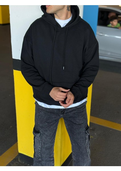 Unisex Oversize Kapüşonlu Kanguru Cepli Kordonlu Sweatshirt modelleri