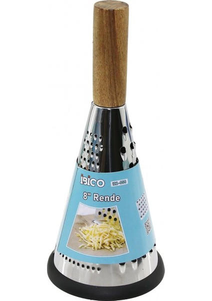 8 Inç - Huni Model Ahşap - Bambu Saplı Metal Rende Silikon Tabanlı (4887)