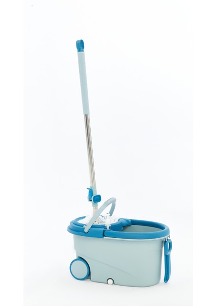 Çekme Aparatlı Tekerlekli Mop Seti – Paslanmaz Çelik Hazneli 360° Döner Başlık