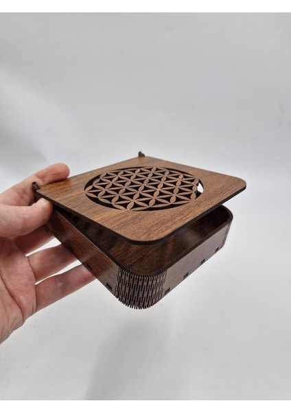 Ahşap Dekoratif Kutu 12 cm x 12 cm x 3 cm No2 fiyatları
