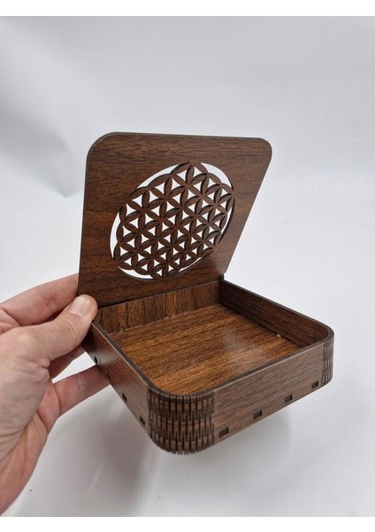 Ahşap Dekoratif Kutu 12 cm x 12 cm x 3 cm No2 modelleri