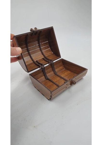 Ahşap Dekoratif Sandık Kutu Ceviz Desenli 12 cm x 10 cm x 8 cm fırsatları
