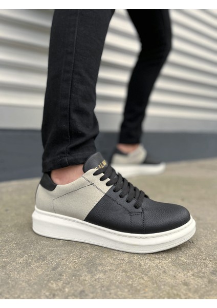 JY151 Boost Bağcıklı Cilt Süet Erkek Günlük Sneaker Ayakkabı Csbt - Siyah/gri