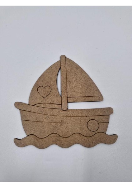 10 Adet Sevimli Gemi Ahşap Boyama Okul Diy Etkinlik Aktivite Sanat 15 cm x 14 cm