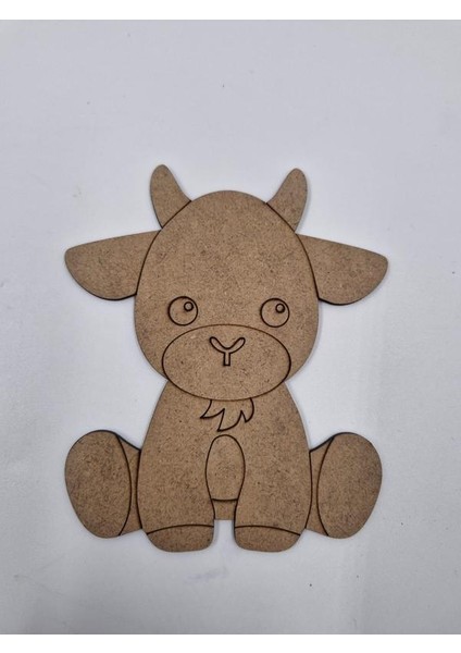 20 Adet Sevimli Keçi Ahşap Boyama Okul Diy Etkinlik Aktivite Sanat 15 cm x 13 cm