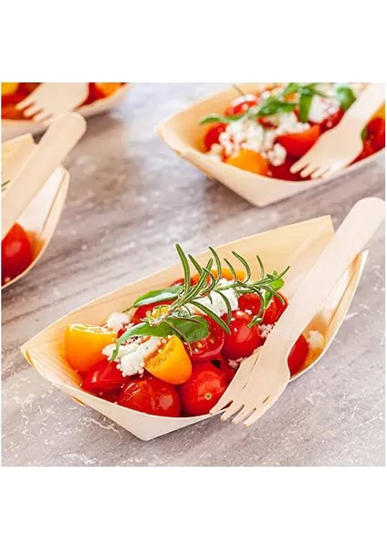 Tahta Kayık Tabak (10 Adet) 11,5cm fırsatları