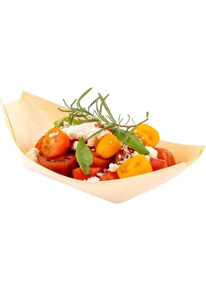 Tahta Kayık Tabak (10 Adet) 11,5cm