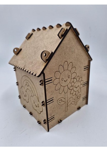 20 Adet Desenli Ahşap Kuş Yuvası Evi Boyanabilir (Etkkinlik Için) 16 cm x 13 cm x 12 cm modelleri