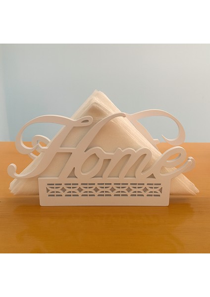 Home Yazılı Modern Ev Dekoru Peçetelik | Masa Üstü Şık Servis Organizeri