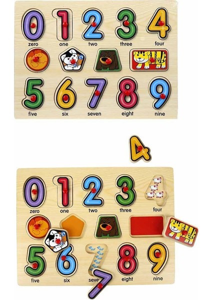 130444 Ahşap Raptiyeli Puzzle Saat