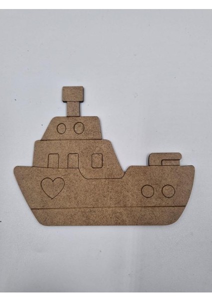 5 Adet Sevimli Vapur Gemi Ahşap Boyama Okul Diy Etkinlik Aktivite Sanat 15 cm x 12 cm