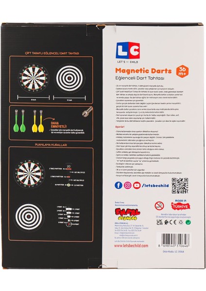 31064-LC Eğlenceli Manyetik Dart -Lets Be Child indirimleri