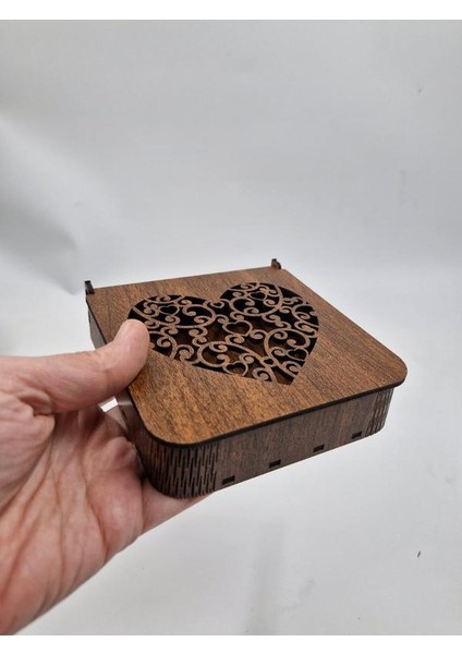Ahşap Dekoratif Kutu 12 cm x 12 cm x 3 cm No6 fiyatları