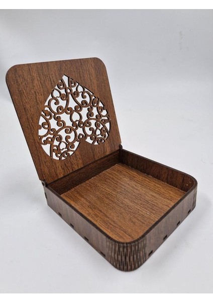 Ahşap Dekoratif Kutu 12 cm x 12 cm x 3 cm No6 fırsatları