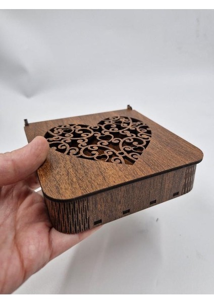 Ahşap Dekoratif Kutu 12 cm x 12 cm x 3 cm No6 indirimleri