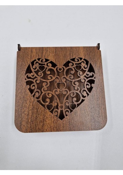 Ahşap Dekoratif Kutu 12 cm x 12 cm x 3 cm No6