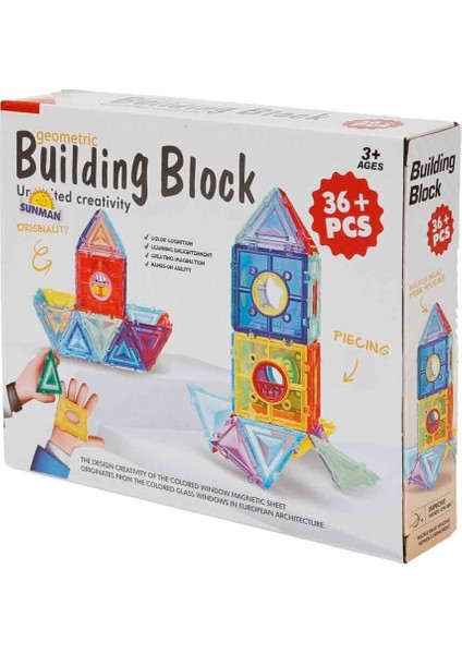 4842 Sun-Yfn-Manyetik Geometrik Bloklu Şekiller 36 Prç