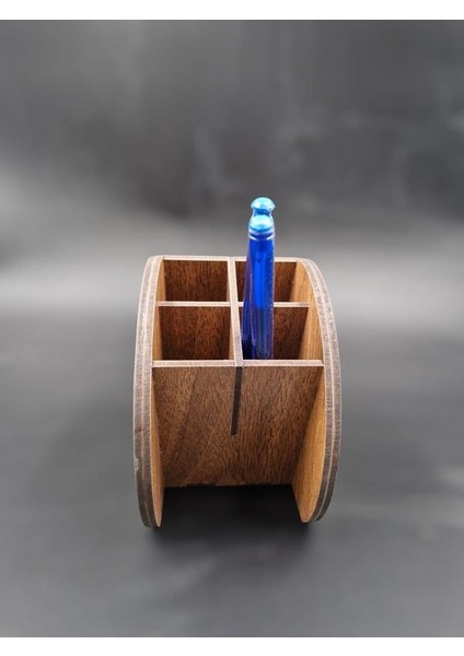 Ahşap Öğretmenler Günü Hediyesi Masaüstü Dört Gözlü Kalemlik Organizer (Yazı Özelleştirilebilir)