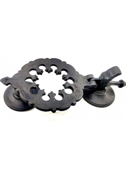 Antika Tarz Dekoratif Pirinç Osmanlı Kapı Tokmağı, Taktak - 265X75MM, Oksit