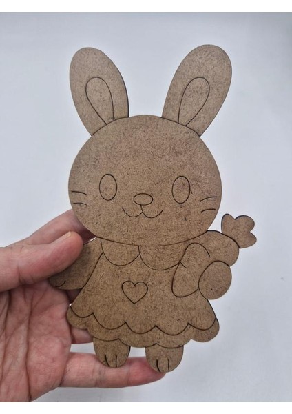 1 Adet Sevimli Tavşan Ahşap Boyama Okul Diy Etkinlik Aktivite Sanat 15 cm x 10 cm fiyatları