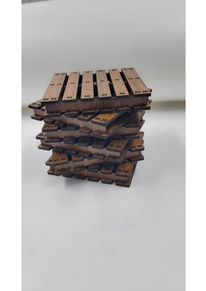 Ahşap Dekoratif Palet Bardak Altlığı 6 Adet modelleri